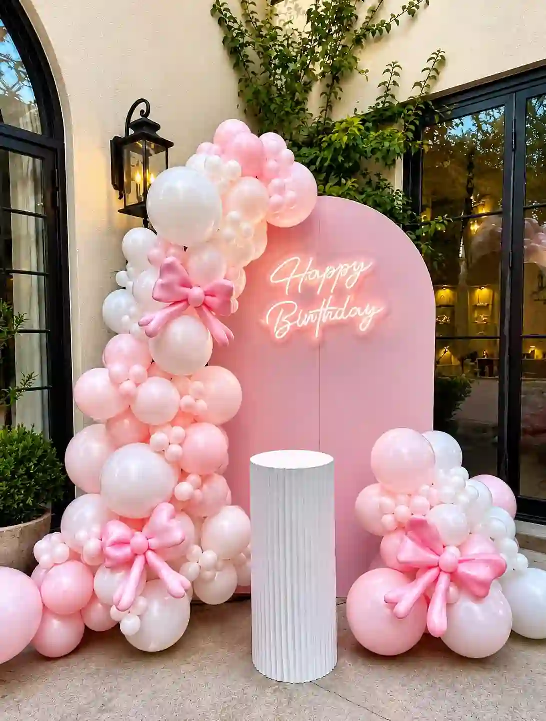 Pink Bow Theme Birthday Decor